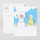 Carte Postale Bikini Temps Bonhommes de neige (Devant / Derrière)