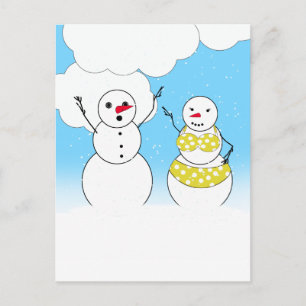 Carte Postale Bikini Temps Bonhommes de neige