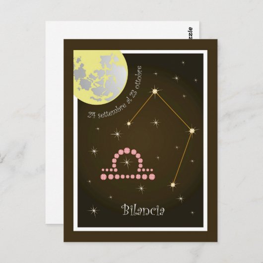 Carte Postale Bilancia 24 settembre al 23 ottobre (Devant / Derrière)
