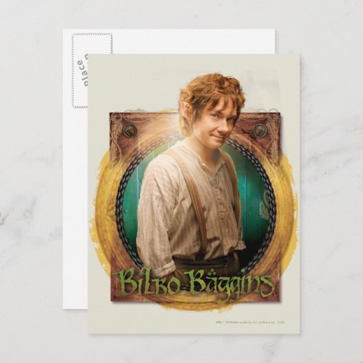 Carte Postale BILBO BAGGINS™ Caractère avec nom (Devant / Derrière)