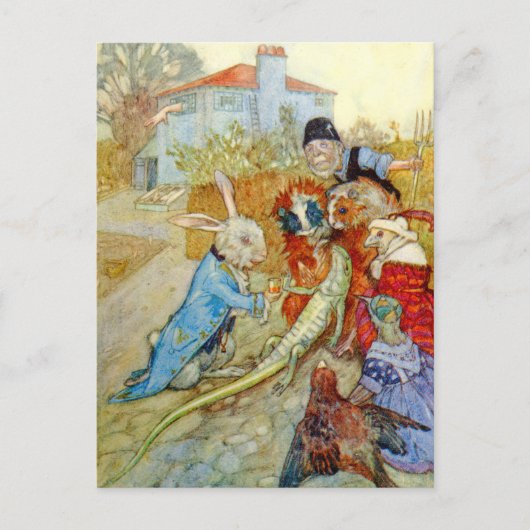 Carte Postale Bill le Lizard à la maison du lapin (Devant)