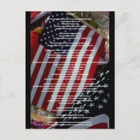 Carte Postale Bill of Rights and Flag (Devant)