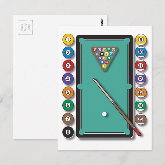Carte Postale Billard (Devant / Derrière)