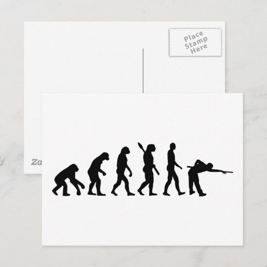 Carte Postale Billard de pool d'évolution (Devant / Derrière)