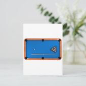 Carte Postale Billard / Table de billard : Bleu Felt : (Debout devant)