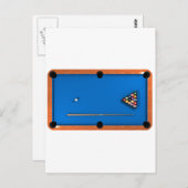 Carte Postale Billard / Table de billard : Bleu Felt : (Devant / Derrière)
