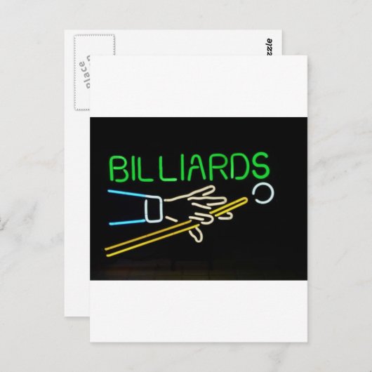Carte Postale billards (Devant / Derrière)