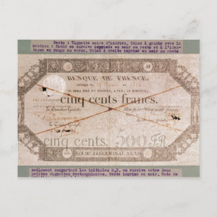 Carte Postale Billet de 500 francs du 24ème Germinal