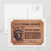 Carte Postale Billet Politique (Devant / Derrière)