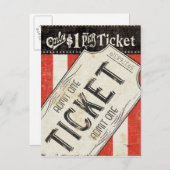 Carte Postale Billet vidéo vintage (Devant / Derrière)