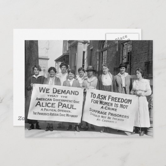 Carte Postale Billets de suffrage pour femmes, 1917 (Devant / Derrière)