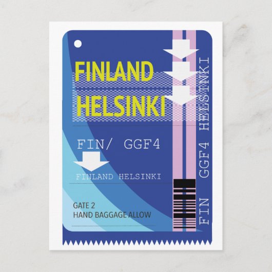 Carte Postale Billets de voyage Finlande Helsinki (Devant)