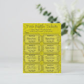 Carte Postale Billets Faux Gold Foil Raffle (Debout devant)