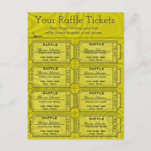 Carte Postale Billets Faux Gold Foil Raffle (Devant)