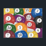 Carte postale Billiard Balls 18th Birthday Party<br><div class="desc">Collection de ballons de billard pour la fête de billard de 18e anniversaire.</div>