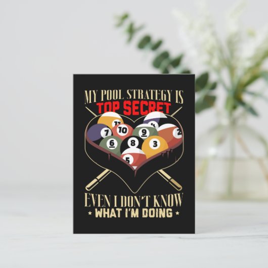 Carte Postale Billiard Joke 8 Ball Funny Pool Player (Debout devant)