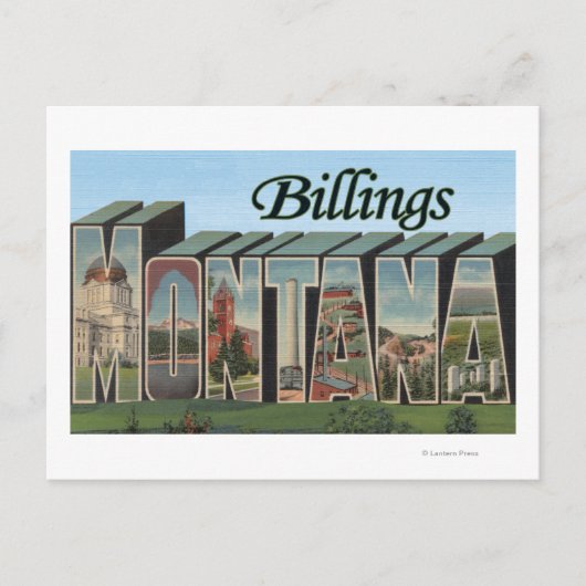 Carte Postale Billings, Montana - Scènes de grandes lettres (Devant)