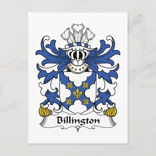 Carte Postale Billington Family Crest (Devant)