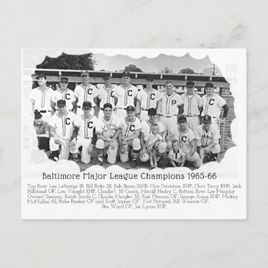 Carte Postale BILLY BIRKS 1965-66 BASEBALL - Voiture postale (Devant)