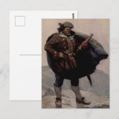 Carte Postale “Billy Bones” Peinture de pirate par NC Wyeth (Devant / Derrière)
