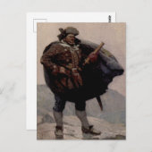 Carte Postale "Billy Bones" Peinture pirate par NC Wyeth (Devant / Derrière)