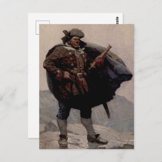 Carte Postale "Billy Bones" Peinture pirate par NC Wyeth (Devant / Derrière)