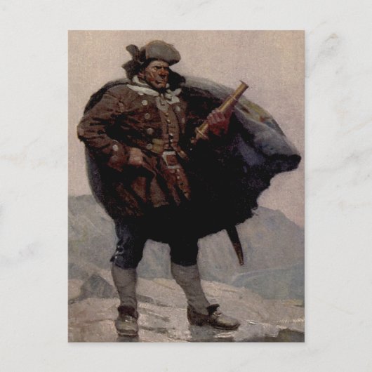 Carte Postale "Billy Bones" Peinture pirate par NC Wyeth (Devant)
