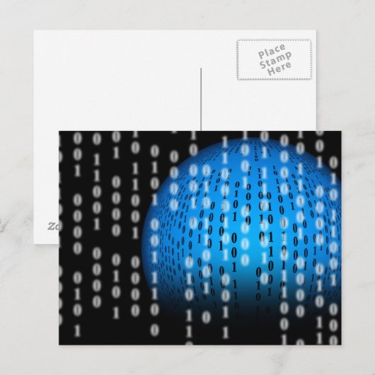 Carte Postale Binary en pluie (Devant / Derrière)