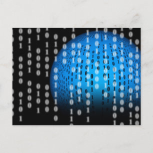 Carte Postale Binary en pluie