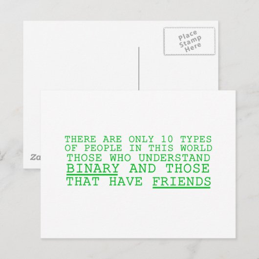 Carte Postale Binary vs Friends (Devant / Derrière)