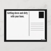 Carte Postale binette de jardinage blague (Dos)