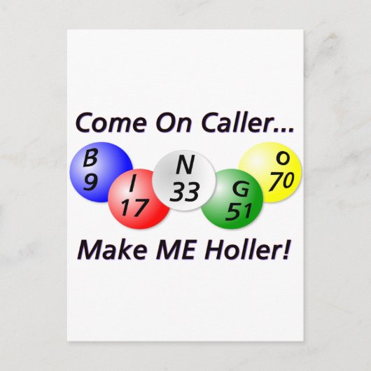 Carte Postale Bingo ! Allez Caller, fais-MOI Holler ! (Devant)