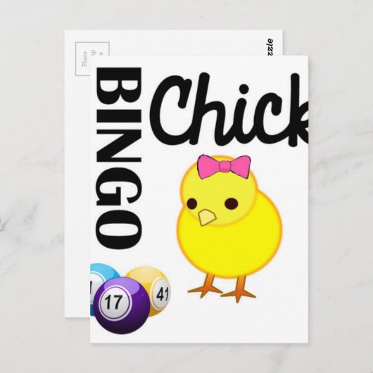 Carte Postale Bingo Chick (Devant / Derrière)