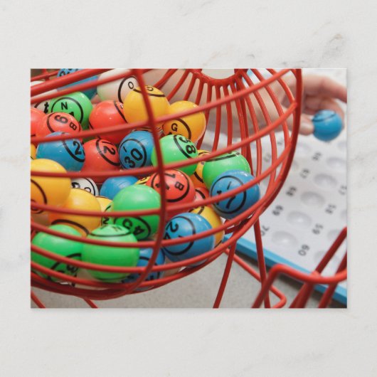 Carte Postale Bingo coloré boules en rotation (Devant)