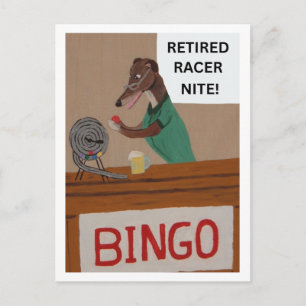 Carte Postale Bingo de la Nuit du Lévrier Retraité