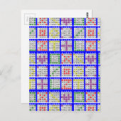 Carte Postale Bingo Jeu Motifs Grand (Devant / Derrière)