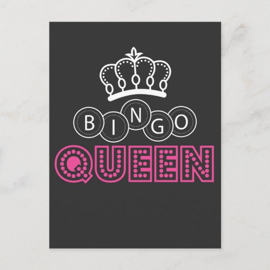 Carte Postale Bingo Queen Witty Humour de jeu (Devant)