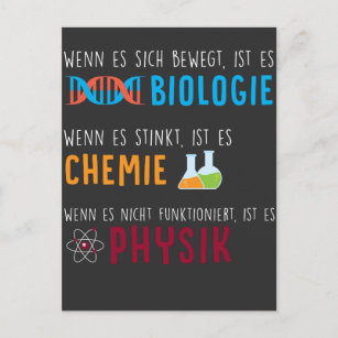 Carte Postale Biologie Chemie Physik Humour Wissenschaft