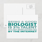 Carte Postale Biologiste 3% Talent (Devant / Derrière)