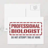 Carte Postale Biologiste professionnel (Devant / Derrière)