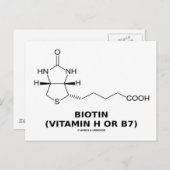 Carte Postale Biotine (Vitamine H Ou B7) Molécule chimique (Devant / Derrière)