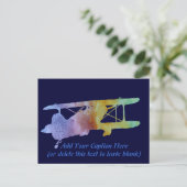 Carte Postale Biplan arc-en-ciel (Debout devant)