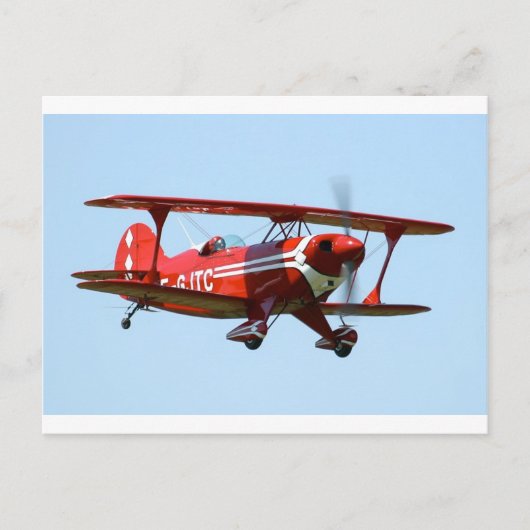 Carte Postale Biplan rouge (Devant)