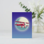 Carte Postale Biplan rouge vintage (Debout devant)