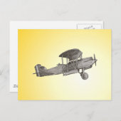 Carte Postale Biplane (Devant / Derrière)