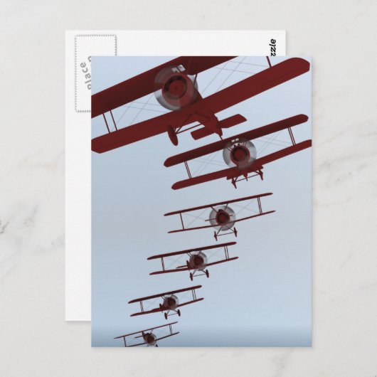 Carte Postale Biplane rétro (Devant / Derrière)