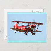 Carte Postale Biplane rouge (Devant / Derrière)