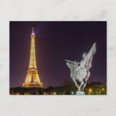 Carte Postale Bir-Hakeim pont de nuit - Paris, France (Devant)