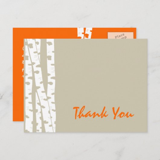 Carte Postale Birch Trees Merci (Devant / Derrière)