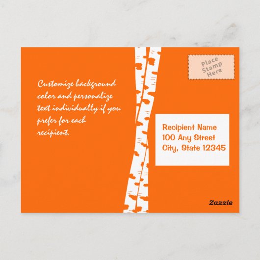 Carte Postale Birch Trees Merci (Dos)